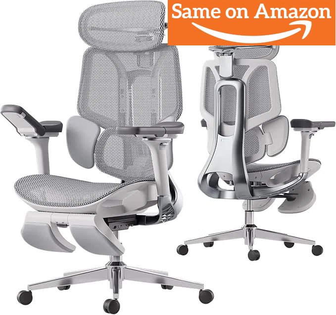 Hbada E3 Pro Ergonomic Office Chair with 3-Zone Dynamic Lumbar Support, 4D Adjustable Headrest, 6D Adjustable Armrests, Desk Chair with Footrest